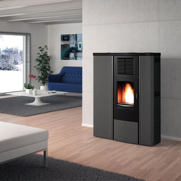 superior stufa a pellet canalizzata lia slim 8.5 kw grigio