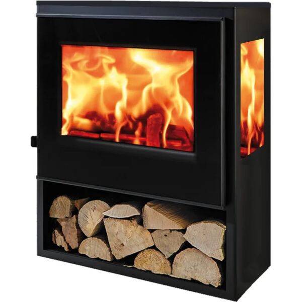 panadero stufa a legna  java trivision 5.9 kw nero