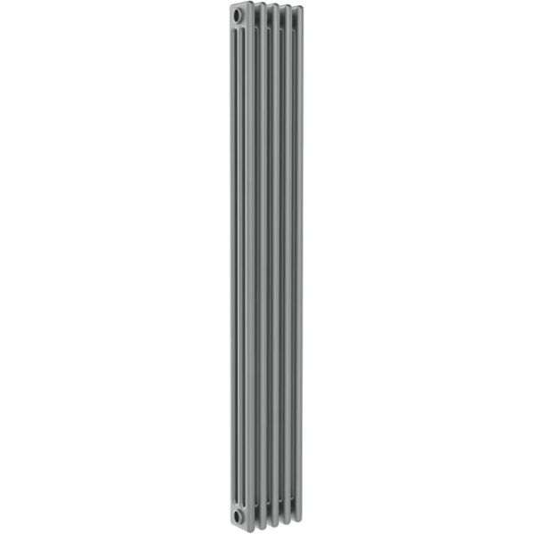 ercos radiatore acqua calda  grigio titanio satinato in acciaio 3 colonne, 5 elementi interasse 173,5 cm, grigio