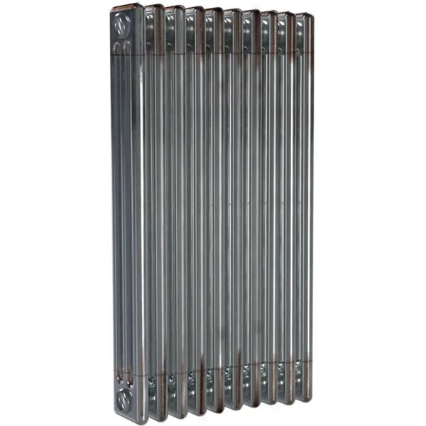 ercos radiatore acqua calda  in acciaio 3 colonne, 10 elementi interasse 62,3 cm, grigio