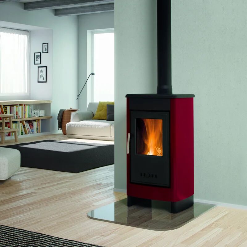 superior stufa a legna  medea 6.6 kw bordeaux