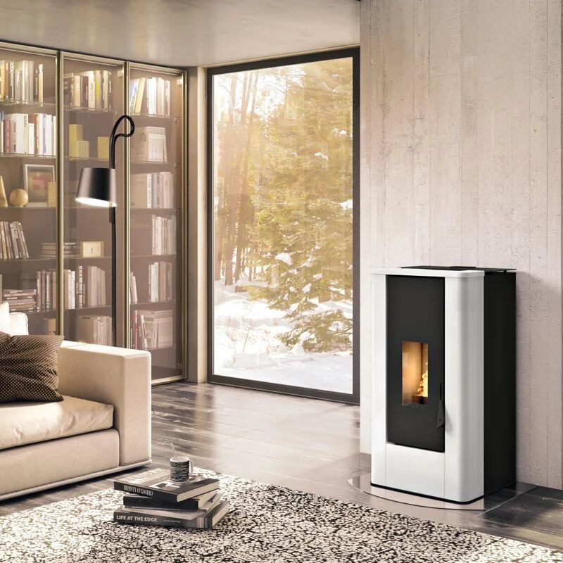 leroy merlin stufa a pellet canalizzata filippo 11.9 kw bianco