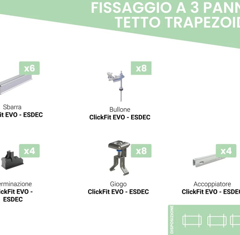 ESDEC Supporto pannello solare tetto spiovente