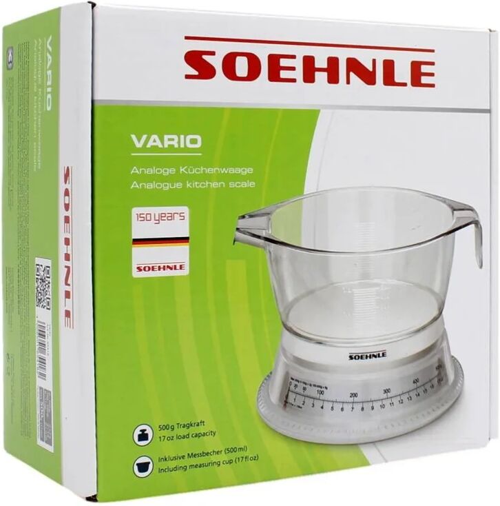 soehnle vario bilancia da cucina analogica con portata fino a 500 gr 1 pz