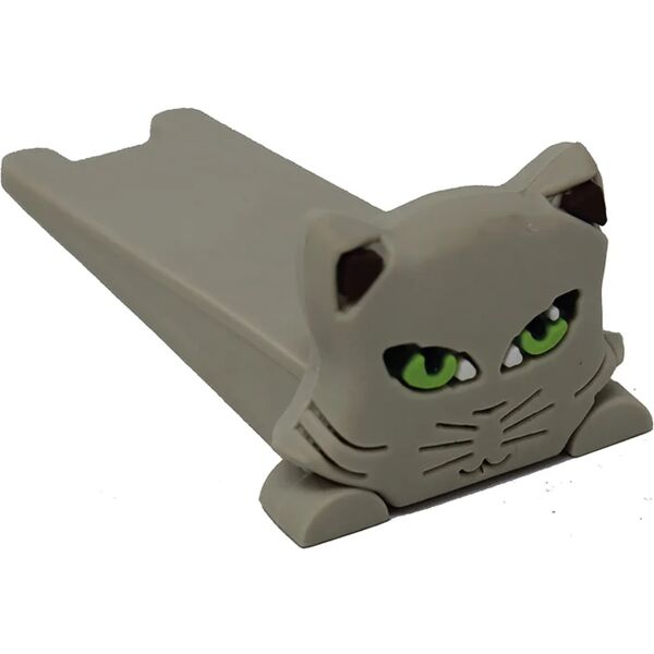 leroy merlin fermaporta gatto in silicone grigio nero opaco l 4.5 x h 3 cm