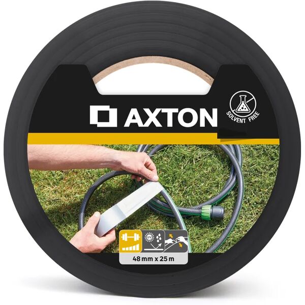 axton nastro adesivo,  nero per riparazione, resistente all'acqua, 48 mm, 25 mt