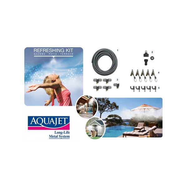 aquajet kit nebulizzazione acqua refreshing kit per gazebo ombrelloni piscine esterno