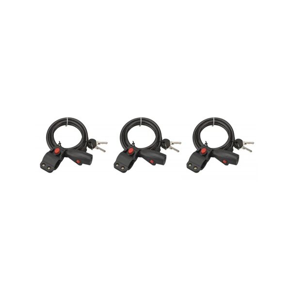 thirard - lot de 3 antivols à clé twisty, câble acier, vélo, 8mmx1.5m, 2 clés