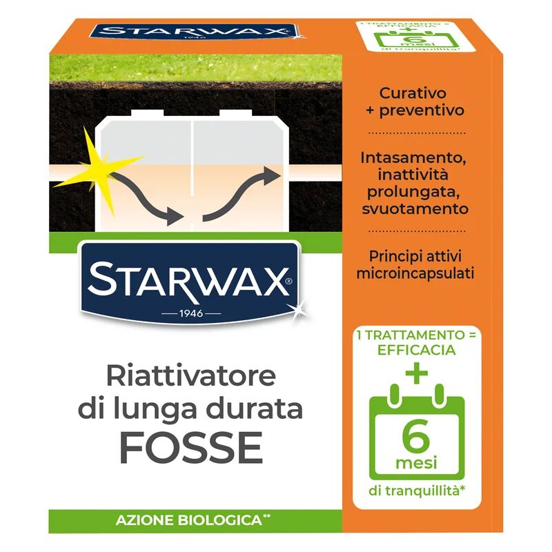 starwax prodotto per la manutenzione delle fosse settiche  per wc, tubi, pozzo nero, impianti di trattamento delle acque reflue e bagni chimici kg