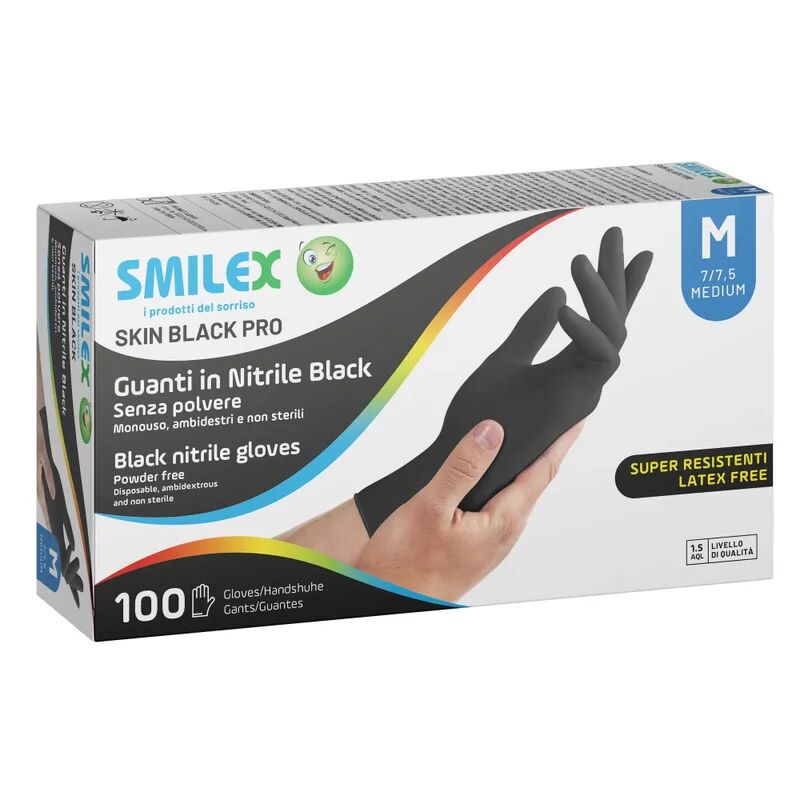 leroy merlin manopole monouso smilex skin black m in nitrile tg unico 100 pezzi