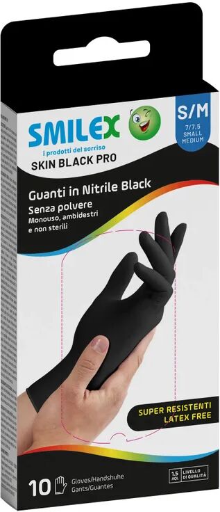 leroy merlin manopole monouso smilex skin black s/m in nitrile tg unico 10 pezzi