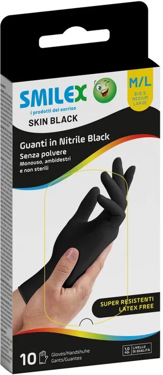 leroy merlin manopole monouso smilex skin black m/l in nitrile tg unico 10 pezzi