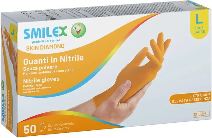 leroy merlin manopole monouso smilex skin diamond l in nitrile tg unico 50 pezzi