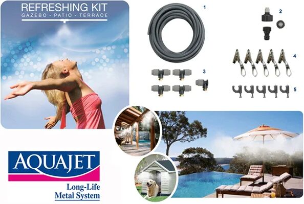 aquajet kit nebulizzazione acqua refreshing kit per gazebo ombrelloni piscine esterno