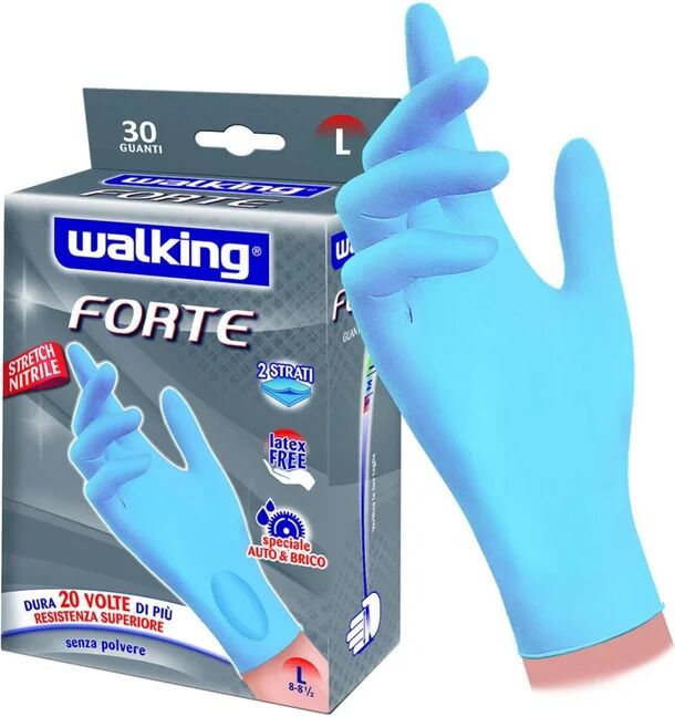 WALKING Guanto in nitrile Forte 9 / L , 30 pezzi