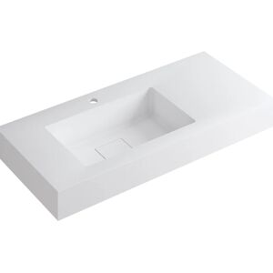 Leroy Merlin Lavabo rettangolare Ocritech L 100.5 x P 46 x H 14.4 cm in resina bianco