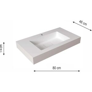 Leroy Merlin Lavabo rettangolare L 80.5 x P 46 x in resina bianco