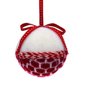Leroy Merlin Sfera natalizia in poliestere bianco, rosso Ø 8 cm