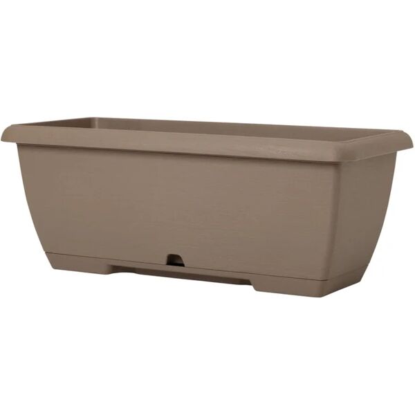 plastecnic fioriera terrae midi  in polipropilene beige h 25 cm l 55 x p 21 cm