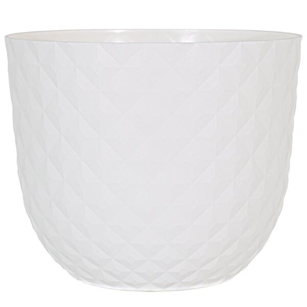 artevasi vaso per piante e fiori havana tropical  in plastica colore bianco h 24.9 cm, Ø 30 cm