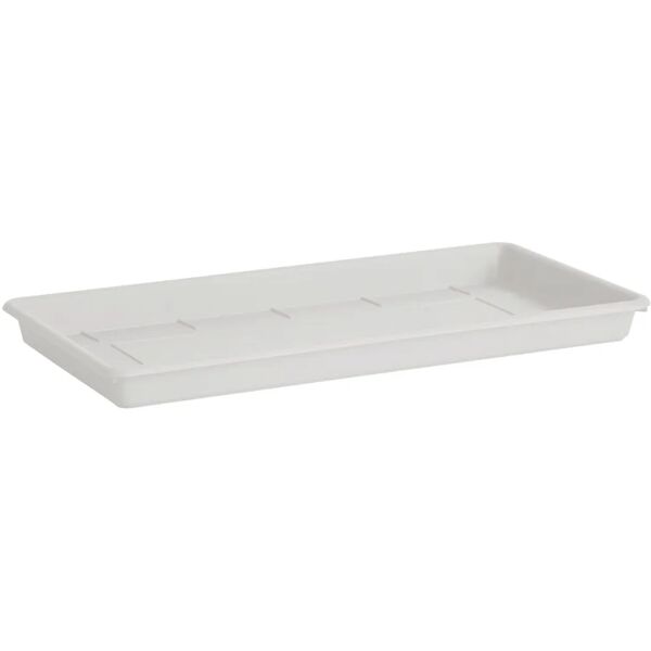 euro3plast sottovaso per vaso da fiori  maxi in polipropilene di colore bianco l 100 x h 5 x p 47 cm