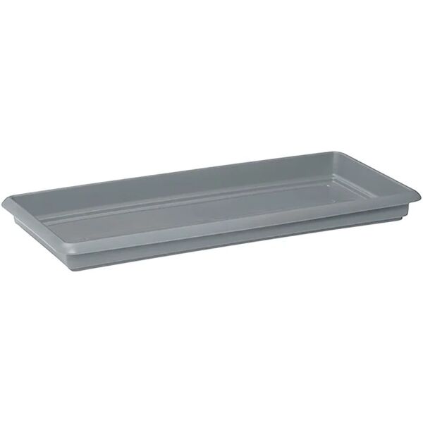 stefanplast sottovaso per vaso da fiori  mediterraneo in polipropilene di colore grigio l 100 x h 6 x p 38 cm