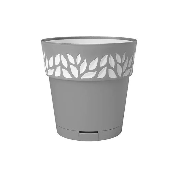 stefanplast vaso per piante e fiori opera cloe  in polipropilene grigio h 19 cm Ø 20 cm