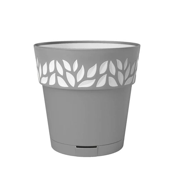 stefanplast vaso per piante e fiori opera cloe  in polipropilene grigio h 29 cm Ø 30 cm