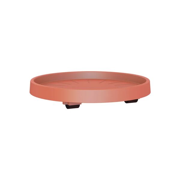 artevasi sottovaso per vaso da fiori con ruote  in polipropilene di colore terracotta Ø 40 x h 6.2 cm