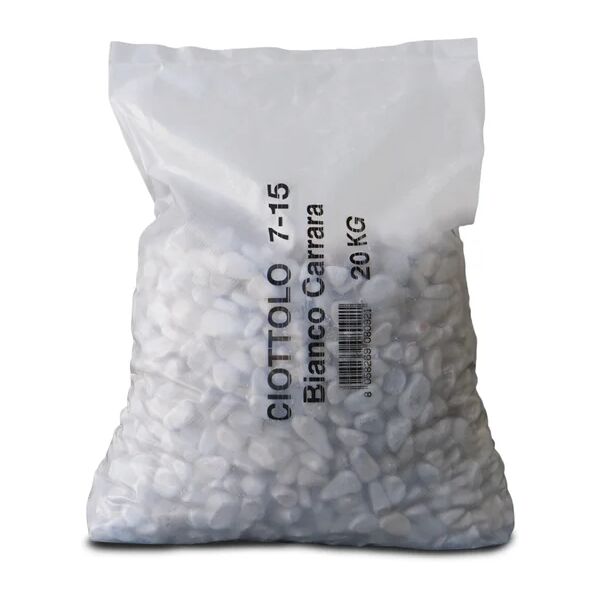 leroy merlin ghiaia ciottolo bianco carrara 7/15 mm 20 kg