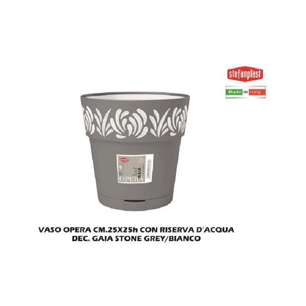 stefanplast sfv88501 vaso opera cm 25x25h decorazione gaia stone grey/bianco - sfv88501