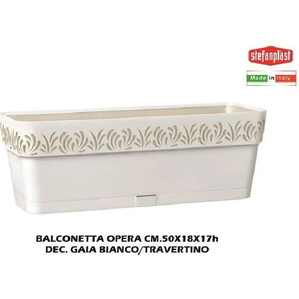 stefanplast sfv88800 balconetta opera cm 50 decorazione gaia bianco/travertino - sfv88800