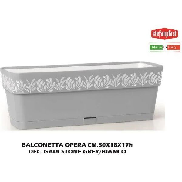 stefanplast sfv88801 balconetta opera cm 50 decorazione gaia stone grey/bianco - sfv88801