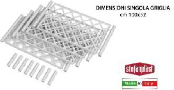 stefanplast sfv80008 kit spalliera 4 pz rettangolare italia colore bianco - sfv80008