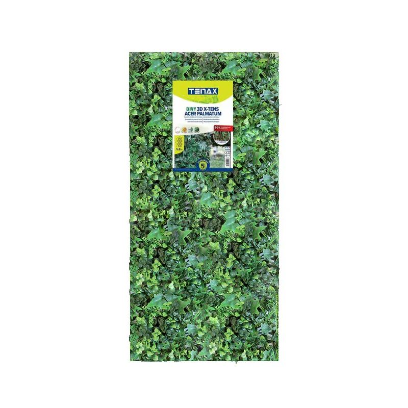 tenax divy 3d panel saltus - siepe sintetica in foglie di acero su traliccio estendibile rosso 0,5x1 mt -