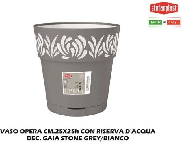 stefanplast sfv88501 vaso opera cm 25x25h decorazione gaia stone grey/bianco - sfv88501