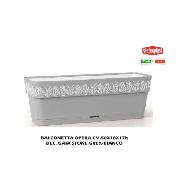 stefanplast sfv88801 balconetta opera cm 50 decorazione gaia stone grey/bianco - sfv88801