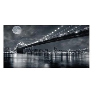 Inspire Stampa su tela Brooklyn Bridge At Night 180x80 cm