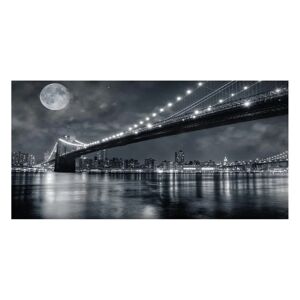 Inspire Stampa su tela Brooklyn Bridge At Night 60x30 cm