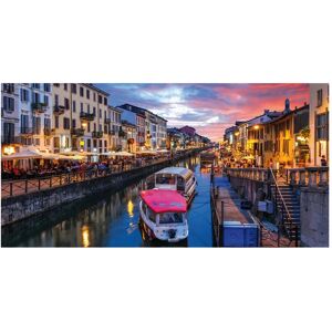 Inspire Stampa su tela Tramonto Navigli 80x180 cm