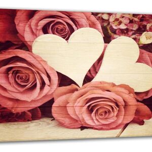 Inspire Stampa su legno Heart And Rose 24x35 cm