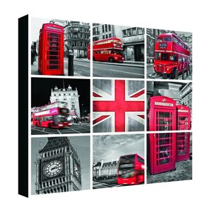 Leroy Merlin Stampa su tela Cartolina Londra b&w red 30x30 cm