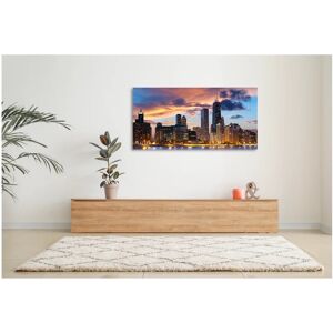 Inspire Stampa su tela New York skyline al tramonto 140x70 cm