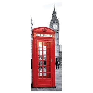 Inspire Stampa su tela London red cabin sfondo b&w 160x60 cm