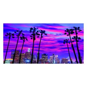 Inspire Stampa su tela Palms and skyline sunset 140x70 cm