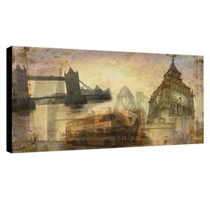 Inspire Stampa su tela Cartolina Londra seppia 190x90 cm