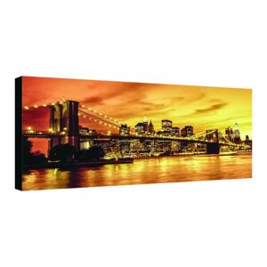 Inspire Stampa su tela Sunset Brooklyn bridge 190x90 cm