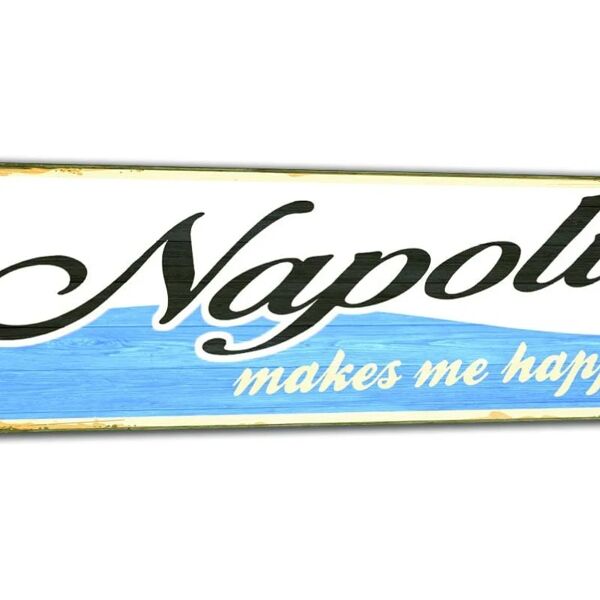 inspire stampa su legno napoli happy 50x20 cm