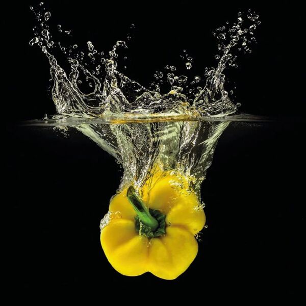 inspire stampa su vetro yellow pepper splash 20x20 cm