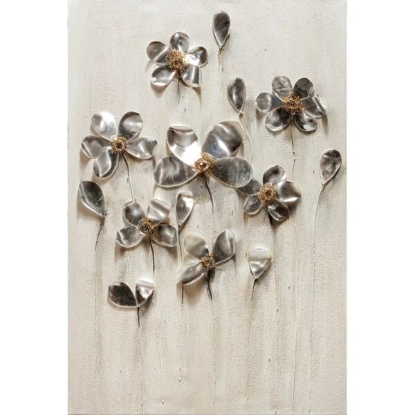 leroy merlin dipinto su tela fiori metallici 90x60 cm